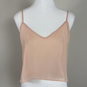 Wilfred Peach Sheer Darted Cropped Tank Top Oversized‎ Size XXS